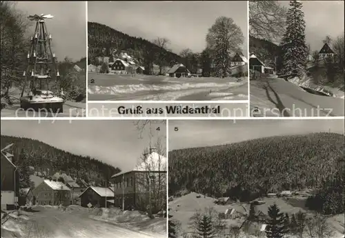 Wildenthal Eibenstock Pyramide Ortsansicht Grosse Bockau Auersberg Winterpanorama