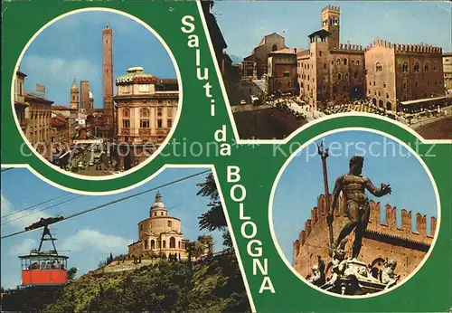 Bologna Turm Palast Neptunbrunnen Bergbahn Kloster Kat. Bologna