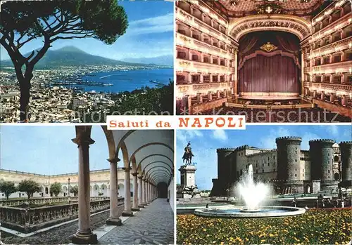 Napoli Neapel Panorama Castel Nuovo Teatro Kat. Napoli