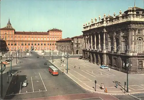 Torino Piazza Castello Palazzo Reale Palazzo Madama Schlossplatz Palast Kat. Torino