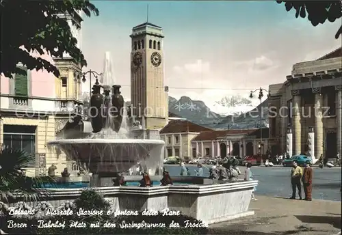 Bolzano Piazzale Stazione e fontana delle Rane Bahnhofsplatz Brunnen Kat. Bolzano