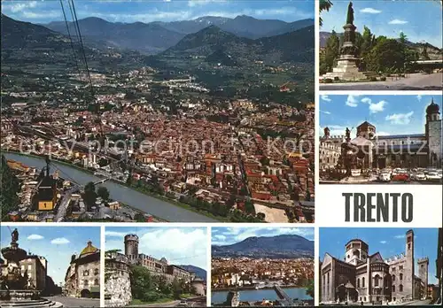 Trento Sehenswuerdigkeiten Panorama Blick von Bergbahn Kat. Trento
