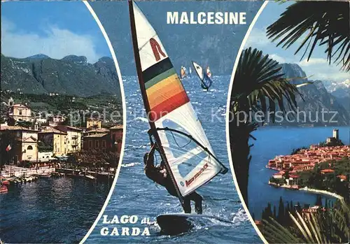 Malcesine Lago di Garda Hafen Windsurfen Gardasee Alpen Kat. Malcesine