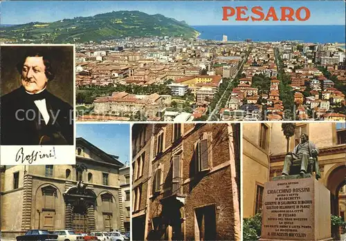 Pesaro Panorama Rossini e Teatro Casa natia Monumento Kat. Pesaro