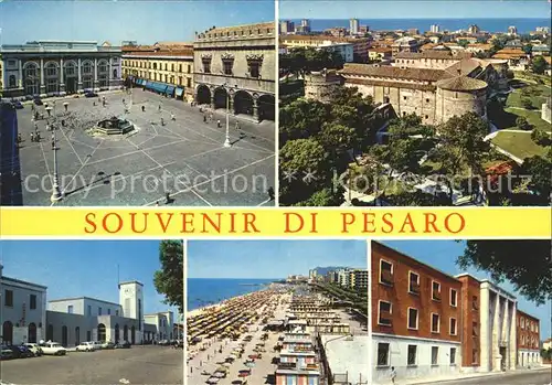 Pesaro Piazza del Popolo Rocca Costanza Caserma del Monte Spiaggia Stazione Kat. Pesaro