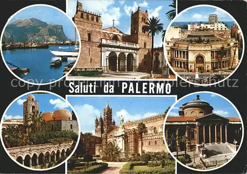 Palermo Sicilia Hafen Kirche Palast Theater Kat. Palermo