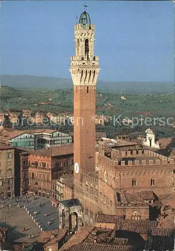 Siena Palazzo Comunale e Torre del Mangia Palast Turm Kat. Siena