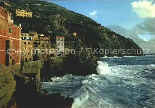 Riomaggiore Le Cinque Terre Marreggiata Brandung Kat. Riomaggiore