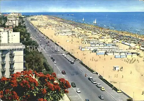 Rimini Lungomare e spiaggia Uferstrasse und Strand Kat. Rimini