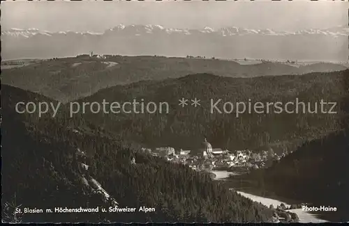 St Blasien mit Hoechenschwand und Schweizer Alpen Kat. St. Blasien