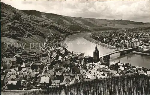 Bernkastel Kues Blick vom Doktorberg Moselpartie Kat. Bernkastel Kues