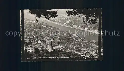 Heidelberg Neckar Blick vom Rinderhaeuschen auf Schloss und Stadt Kat. Heidelberg