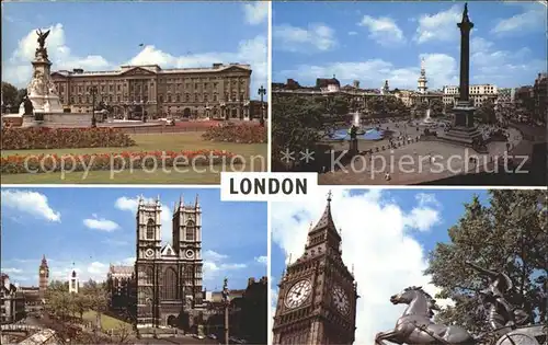 London Buckingham Palace Trafalgar Square Westminster Abbey Big Ben and Boadicea Statue Kat. City of London