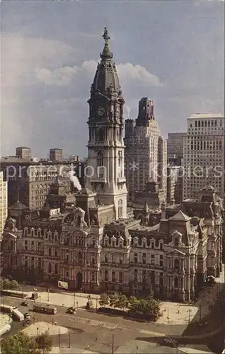 Philadelphia Pennsylvania City Hall Statue of William Penn crowning the tower Kat. Philadelphia