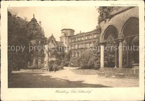 Heidelberg Neckar Der Schlosshof Kat. Heidelberg