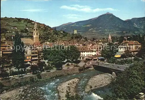 Merano Suedtirol Panorama Particolare giardini Kat. Merano