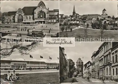 Moenchengladbach Hauptbahnhof Muenster Rathaus Hauptquartier Wasserturm  Kat. Moenchengladbach