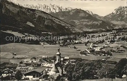 Reit Winkl Panorama mit Wildem Kaiser Kaisergebirge Kat. Reit im Winkl