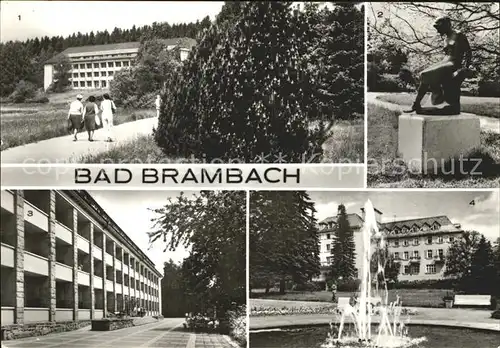 Bad Brambach Julius Fucik Haus Nixe Kurpark Joliot Curie Haus Sanatorium Springbrunnen Kat. Bad Brambach
