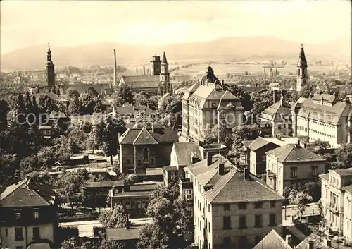 Zittau Stadtbild mit Kirchen Kat. Zittau