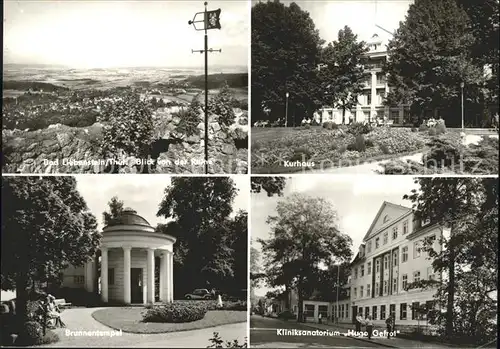 Bad Liebenstein Panorama Blick von der Ruine Kurhaus Brunnentempel Kliniksanatorium Kat. Bad Liebenstein