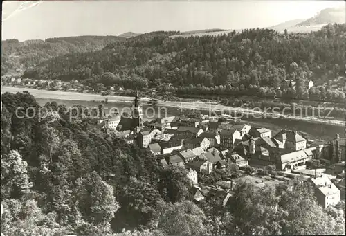 Bad Schandau Panorama Elbe Kat. Bad Schandau