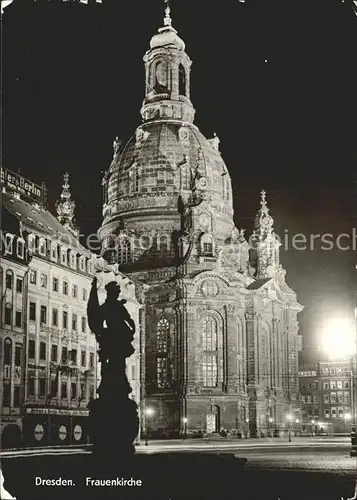 Dresden Frauenkirche Nachtaufnahme vor der Zerstoerung 1945 Kat. Dresden Elbe