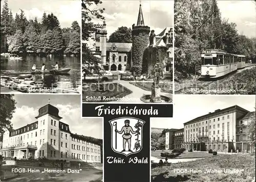 Friedrichroda Gondelteich Schloss Reinhardsbrunn Thueringerwaldbahn FDGB Heime Kat. Friedrichroda