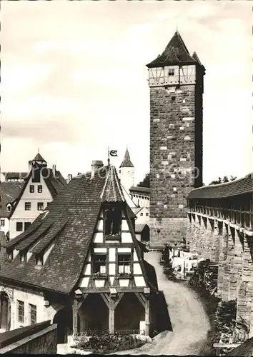 Rothenburg Tauber Alte Schmiede mit Wehrgang Turm Kat. Rothenburg ob der Tauber