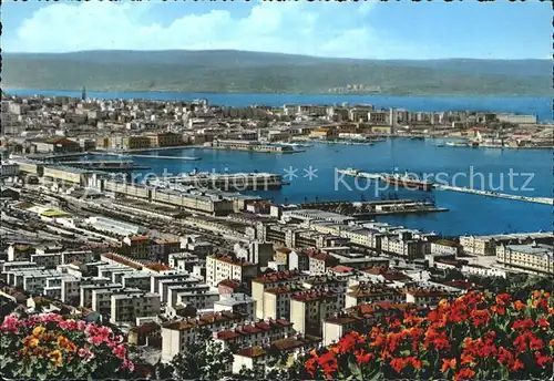 Trieste Panorama Porto Hafen Kat. Trieste