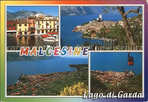 Malcesine Lago di Garda Gardasee Hafen Bergbahn Kat. Malcesine