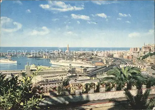 Genova Genua Liguria Panorama del Porto con la Sopraelevata e Stazione Marittima Hafen Kat. Genova