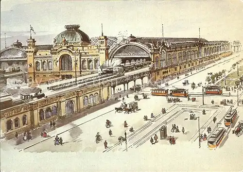 Dresden Hauptbahnhof um 1898 Illustration Kat. Dresden Elbe