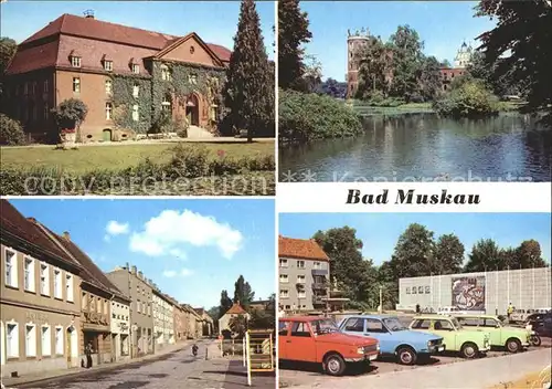 Bad Muskau Oberlausitz Moorbad Schlossruine Ernst Thaelmann Strasse Platz des Friedens Kat. Bad Muskau