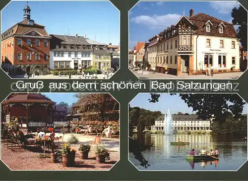 Bad Salzungen Rathaus Apotheke Gradierwerk Kurhaus am Burgsee Kat. Bad Salzungen