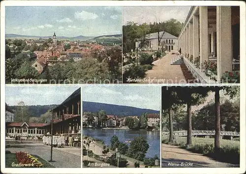 Bad Salzungen Kurhaus Seeterrassen Werra Bruecke Burgsee Gradierwerk Kat. Bad Salzungen