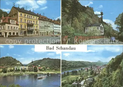Bad Schandau Markt Aufzug zum OT Ostrau Elbansicht Kat. Bad Schandau