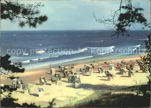 Bansin Ostseebad Durchblick von der Steilkueste Strand Kat. Heringsdorf