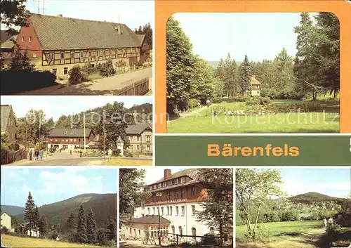 Baerenfels Erzgebirge Gasthof Ernst Thaelmann Strasse Kurpark Tellkoppe FDGB Erholungsheim Kat. Altenberg