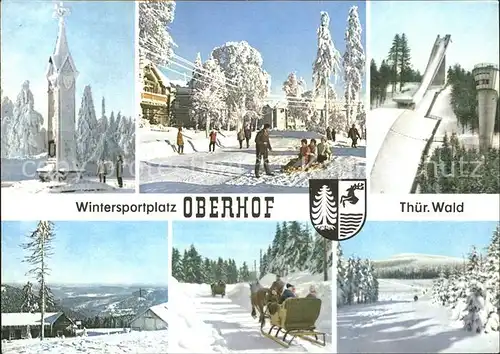 Oberhof Thueringen Winterimpressionen Pferdeschlitten Skispringen Sprungschanze Kat. Oberhof Thueringen