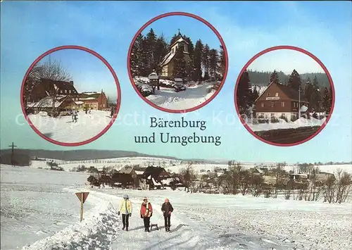 Baerenburg Sachsen und Umgebung Waldkapelle Gaststaette Winterpanorama Kat. Altenberg