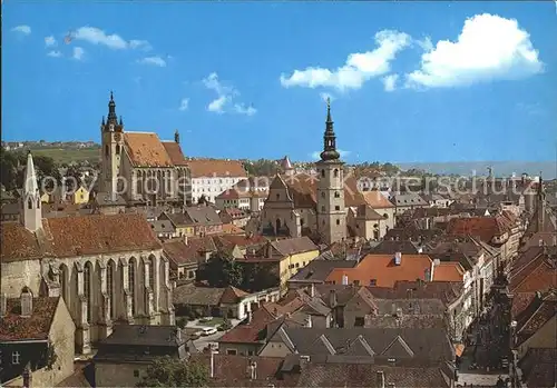 Krems Donau Blick auf die Altstadt mit Dominikanerkirche Piaristenkirche Pfarrkirche St Veit Kat. Krems an der Donau