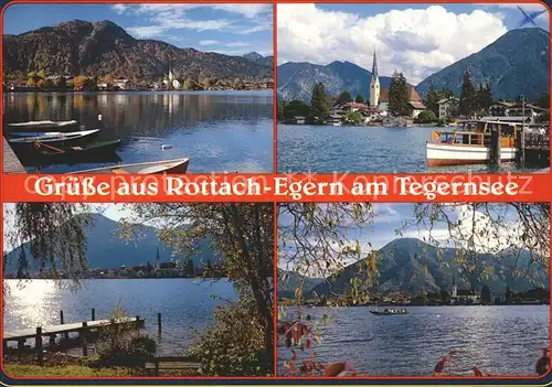 Rottach Egern Tegernsee Teilansichten Bootsanlegestelle Kirche Kat. Rottach Egern