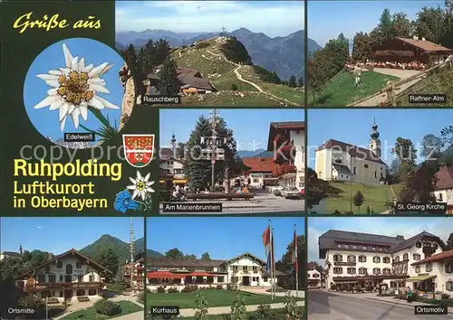 Ruhpolding Rauschberg Raffner Alm Marienbrunnen St Georgs Kirche Ortsmotive Kurhaus Kat. Ruhpolding