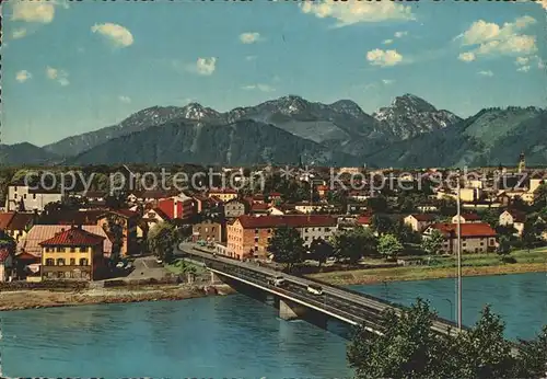 Rosenheim Bayern Ortsansicht Innbruecke Kat. Rosenheim