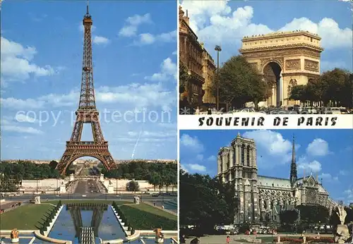 Paris Tour Eiffel Arc de Triomphe Notre Dame Kat. Paris