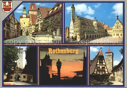 Rothenburg Tauber Markusturm Rathaus Burgtor Nachtaufnahme Alte Schmiede Kat. Rothenburg ob der Tauber