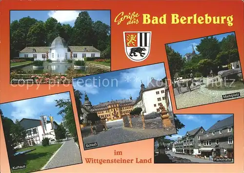 Bad Berleburg Schlossgarten Kurhaus Schloss Marktplatz Parkstrasse Kat. Bad Berleburg