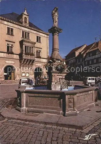 Obernai Bas Rhin Fontaine Sainte Odile et l Hotel de Ville Kat. Obernai