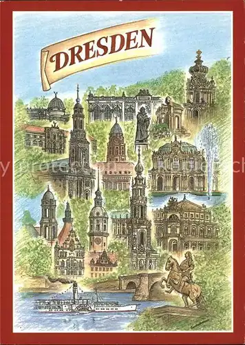 Dresden Historisches Dresden Illustration Kat. Dresden Elbe